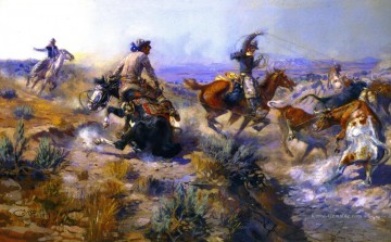 Indianer und Cowboy Werke - ruckte 1907 Charles Marion Russell Indiana Cowboy